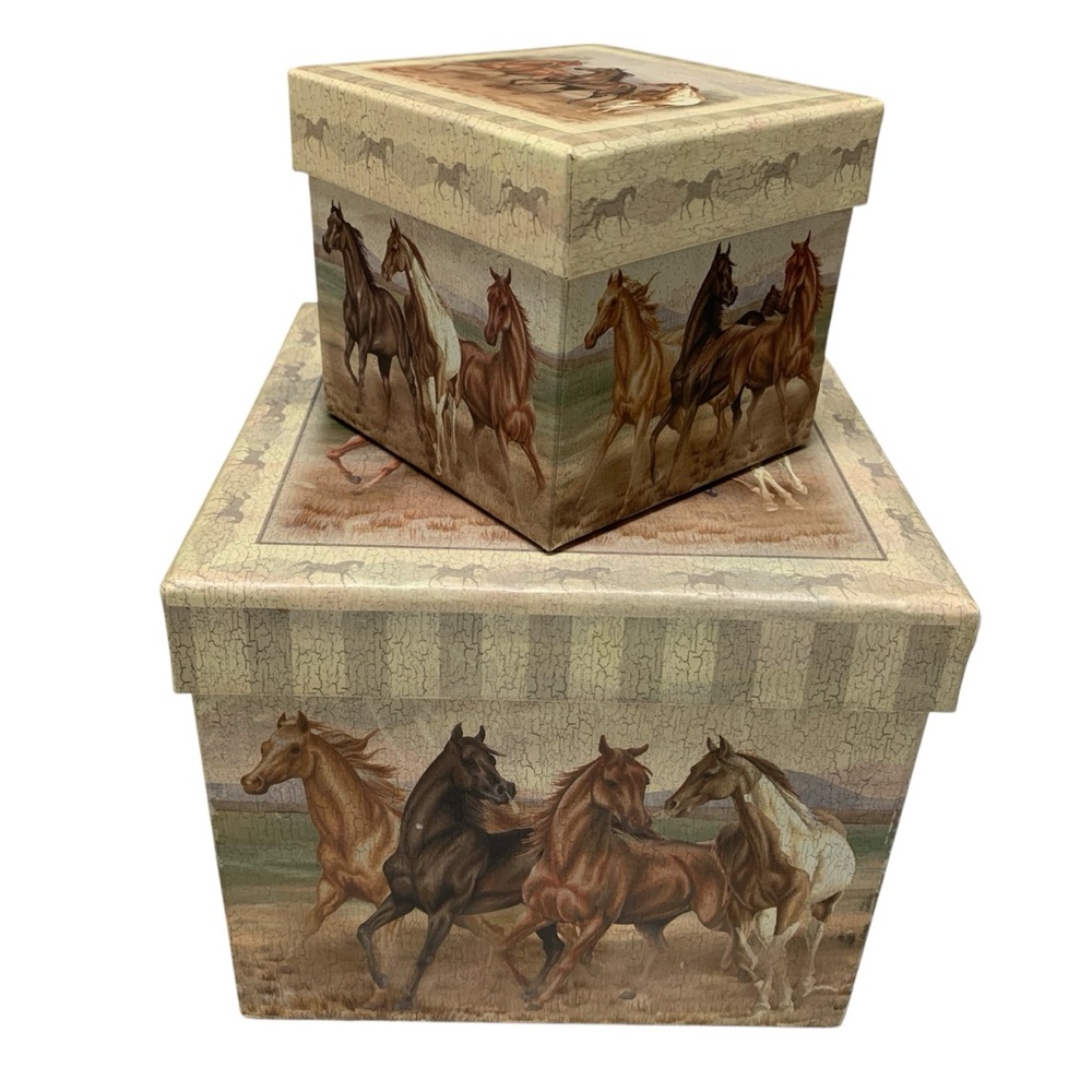 Wild Horses Jewelry Trinket Decorative Storage Box Set